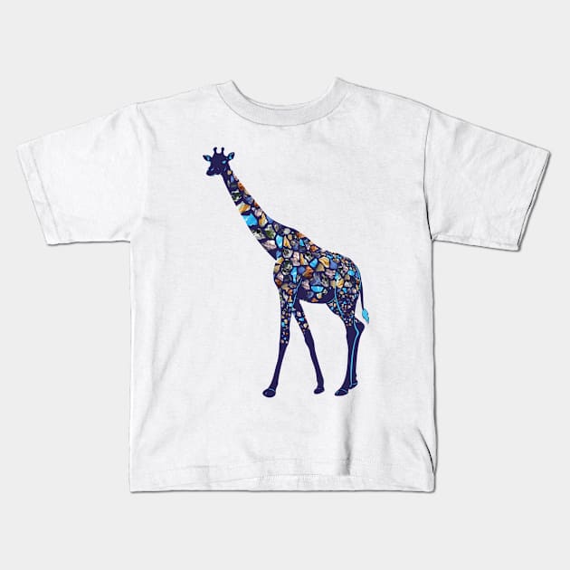 Cosmic Space Giraffe Kids T-Shirt by aecdesign